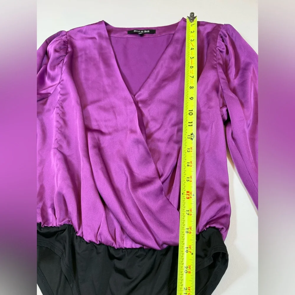Strut and Bolt purple wrap bodysuit FLAW size small (Bin X) - Picture 9 of 10